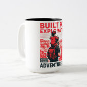 Adventure Dad - 探検のために作られた ツートーンマグカップ (正面左)