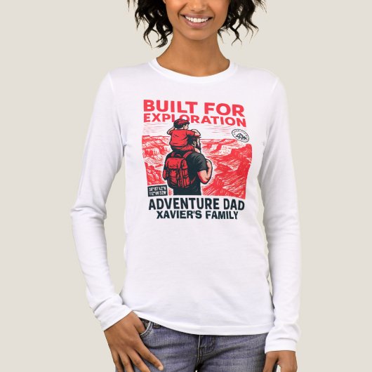 Adventure Dad - 探検のために造られた トライブレンドTシャツ (正面)