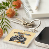Adventure Dream Ride – Vintage Chopper Motorcycle  キーホルダー (正面右)