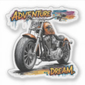 Adventure Dream Ride – Vintage Chopper Motorcycle  シール (正面)