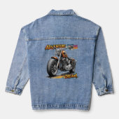 Adventure Dream Ride – Vintage Chopper Motorcycle  デニムジャケット (裏面)