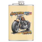 Adventure Dream Ride – Vintage Chopper Motorcycle  フラスク (正面)