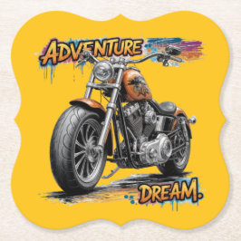 Adventure Dream Ride – Vintage Chopper Motorcycle  ペーパーコースター