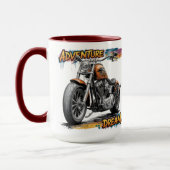 Adventure Dream Ride – Vintage Chopper Motorcycle  マグカップ (左)