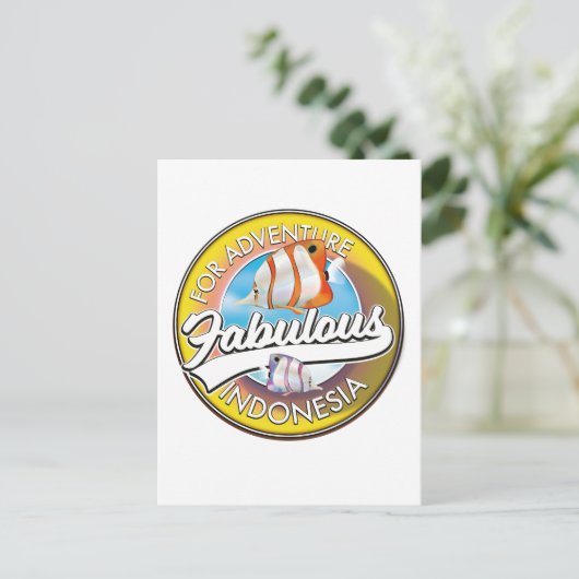 Adventure Fabulous Indonesiaのロゴ ポストカード (スタンド正面)