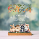 adventure forest animals baby shower welcome  アクリルサイン (ニュートラル)