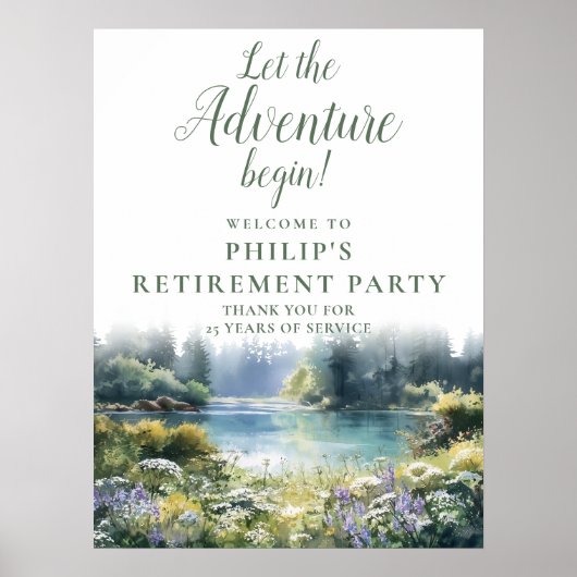 Adventure Forest Lake Retirement Party Welcome ポスター (正面)
