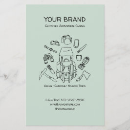 Adventure Guides Hiking & Camping Flyer with QR チラシ