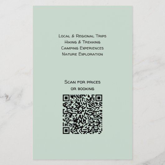 Adventure Guides Hiking & Camping Flyer with QR チラシ (裏面)