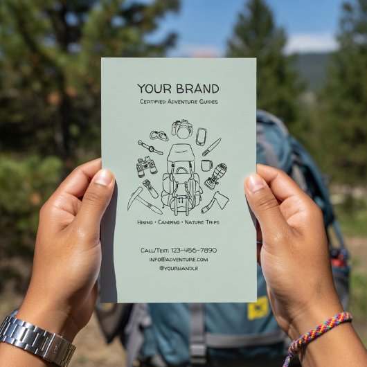 Adventure Guides Hiking & Camping Flyer with QR チラシ