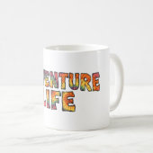 Adventure Life | タイ・ダイ Explore More ヒッピー・ハイカー コーヒーマグカップ (正面右)