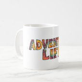 Adventure Life | タイ・ダイ Explore More ヒッピー・ハイカー コーヒーマグカップ (正面左)
