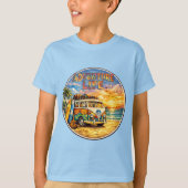 Adventure Life Retro Hippie Beach Sunset Graphic Tシャツ (正面)