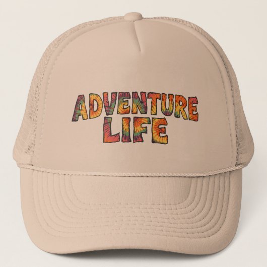 Adventure Life | Retro Tie Dye Wanderlust Graphic キャップ (正面)