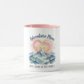 Adventure Mom Watercolor Mountain Mug マグカップ (中央)