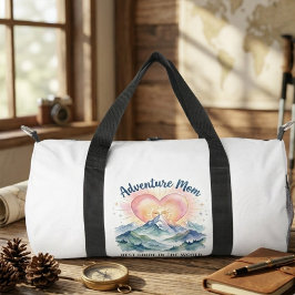 Adventure Mom Watercolor Mountain Tote ダッフルバッグ