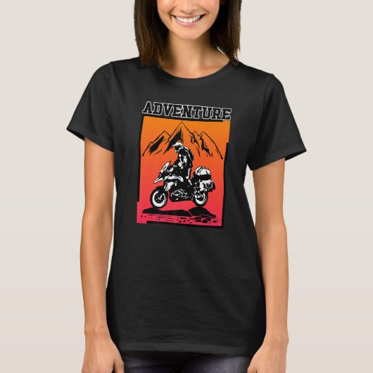 Adventure Motorcycle Biker Off Road Rider Motorbik Tシャツ (正面)