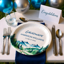 Adventure Mountain Graduation Party Decor ペーパープレート