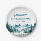 Adventure Mountain Graduation Party Decor ペーパープレート (正面)