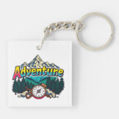 Adventure Mountain – Outdoor Hiking Nature Design  キーホルダー (裏面)