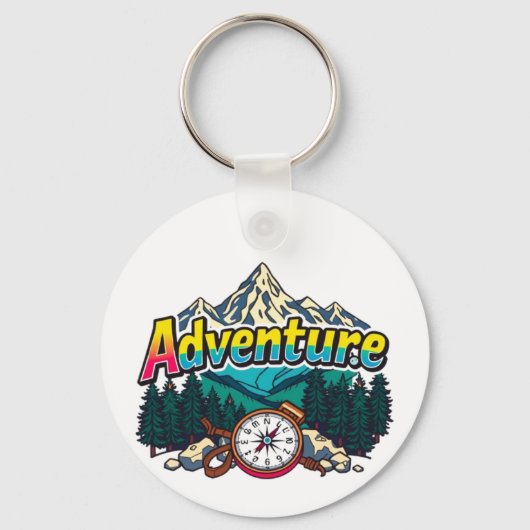 Adventure Mountain – Outdoor Hiking Nature Design  キーホルダー (正面)