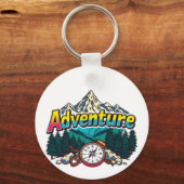 Adventure Mountain – Outdoor Hiking Nature Design  キーホルダー (裏面)