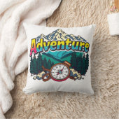 Adventure Mountain – Outdoor Hiking Nature Design  クッション (ブランケット)