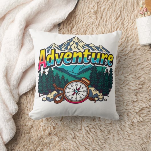 Adventure Mountain – Outdoor Hiking Nature Design  クッション (ブランケット)