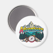 Adventure Mountain – Outdoor Hiking Nature Design  マグネット (正面/裏面)