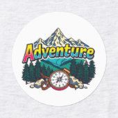 Adventure Mountain – Outdoor Hiking Nature Design ラベル (デザイン1)