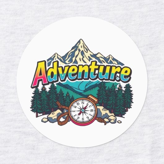 Adventure Mountain – Outdoor Hiking Nature Design  ラベル (デザイン1)