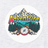 Adventure Mountain – Outdoor Hiking Nature Design ラベル (デザイン2)