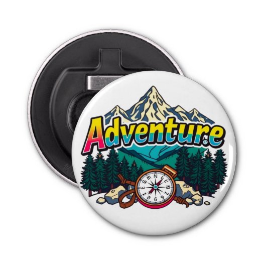 Adventure Mountain – Outdoor Hiking Nature Design  栓抜き (正面)
