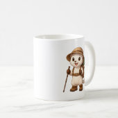 Adventure Okojo Mug – Cute Hiking Stoat Illustrati コーヒーマグカップ (正面右)