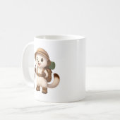 Adventure Okojo Mug – Cute Hiking Stoat Illustrati コーヒーマグカップ (正面左)