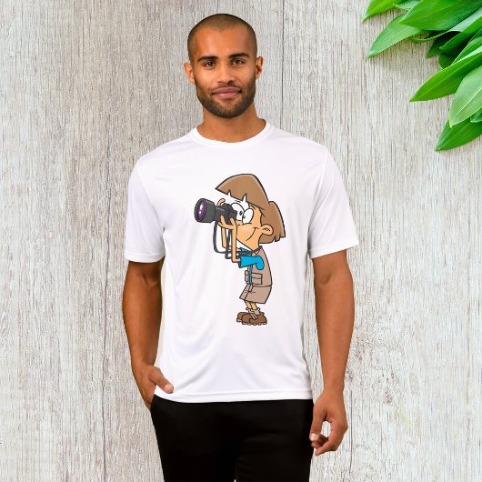 Adventure Photographer Boy with Camera Tシャツ