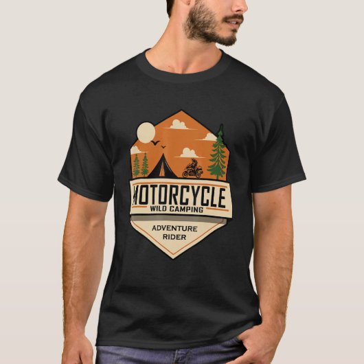 Adventure Rider Motorbike Wild Camping Off Road Mo Tシャツ (正面)