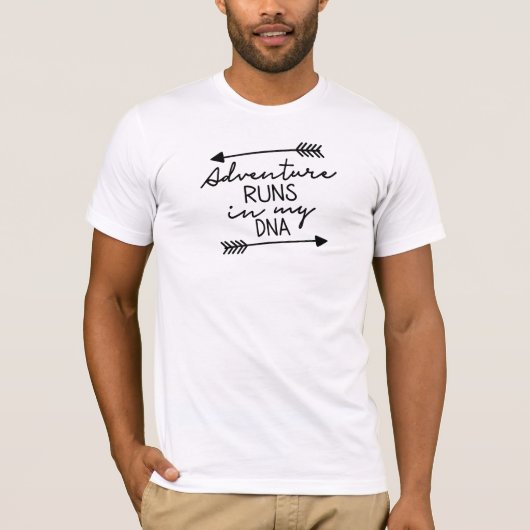 Adventure Runs in My DNA Quote Design Outdoor art Tシャツ (正面)