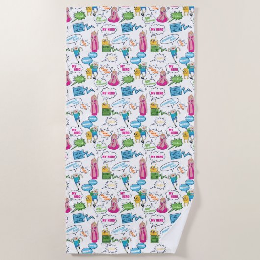 Adventure Time | Character Call-Out Pattern ビーチタオル (正面)