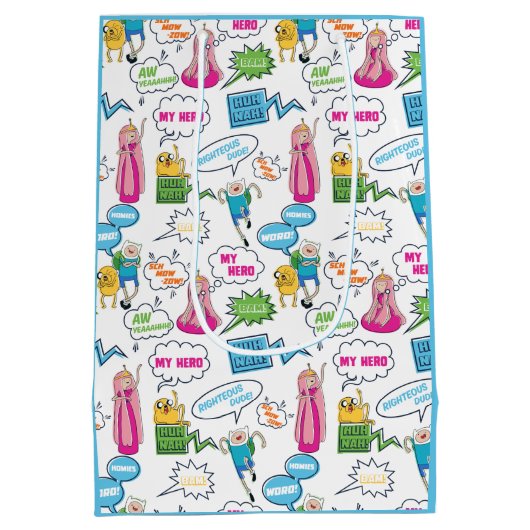 Adventure Time | Character Call-Out Pattern ミディアムペーパーバッグ (裏面)