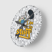 Adventure Time | Finn "I Am Into This Stuff" ラウンド壁時計 (傾斜)