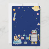 Adventure Toy Robot Boy Outer Space Baby Shower 招待状 (裏面)