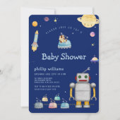 Adventure Toy Robot Boy Outer Space Baby Shower 招待状 (正面)