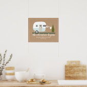 Adventure Trailer Camper Blue Boy Baby Shower ポスター (キッチン)