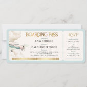 Adventure Travel Boarding Pass Baby Shower 招待状 (正面)