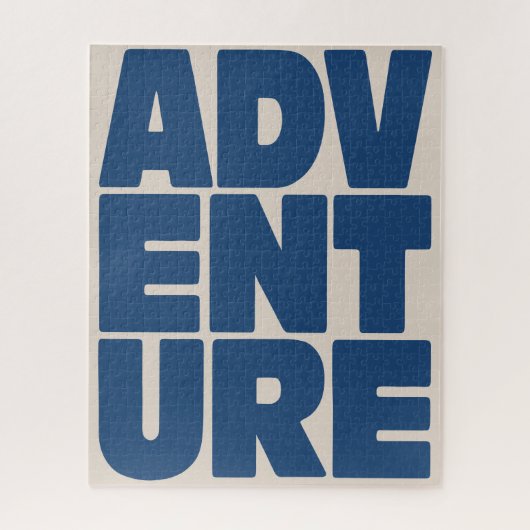 Adventure Travel Lover Typography Blue Modern ジグソーパズル (縦)