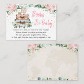 Adventure Travel Pink Floral Baby Book Request エンクロージャーカード (正面/裏面)