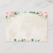 Adventure Travel Pink Floral Baby Diaper Raffle エンクロージャーカード (裏面)