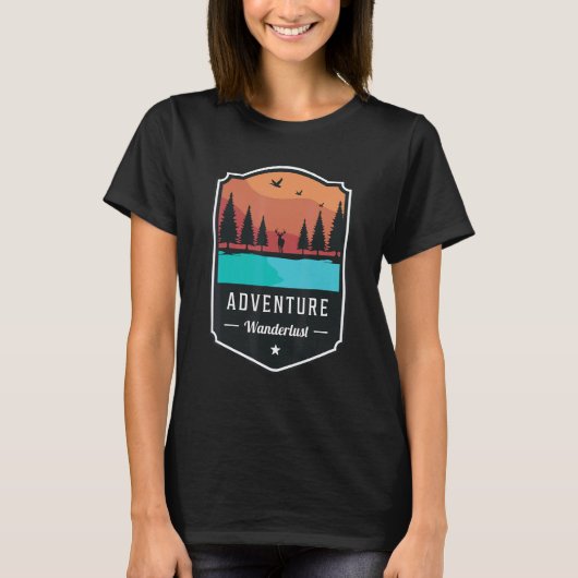Adventure Wanderlust Seeking Traveler Camping Natu Tシャツ (正面)
