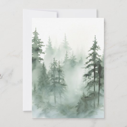 Adventure Watercolor Forest Baby Shower 招待状 (裏面)